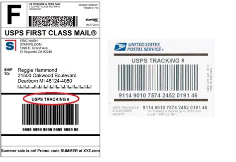 postal office tracking number.